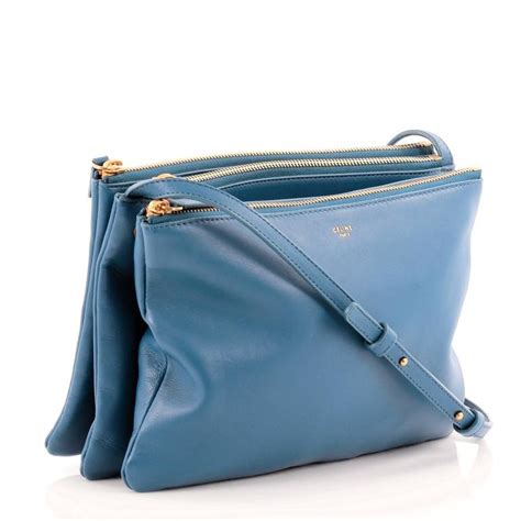 celine trio bag light blue|celine trio crossbody bag.